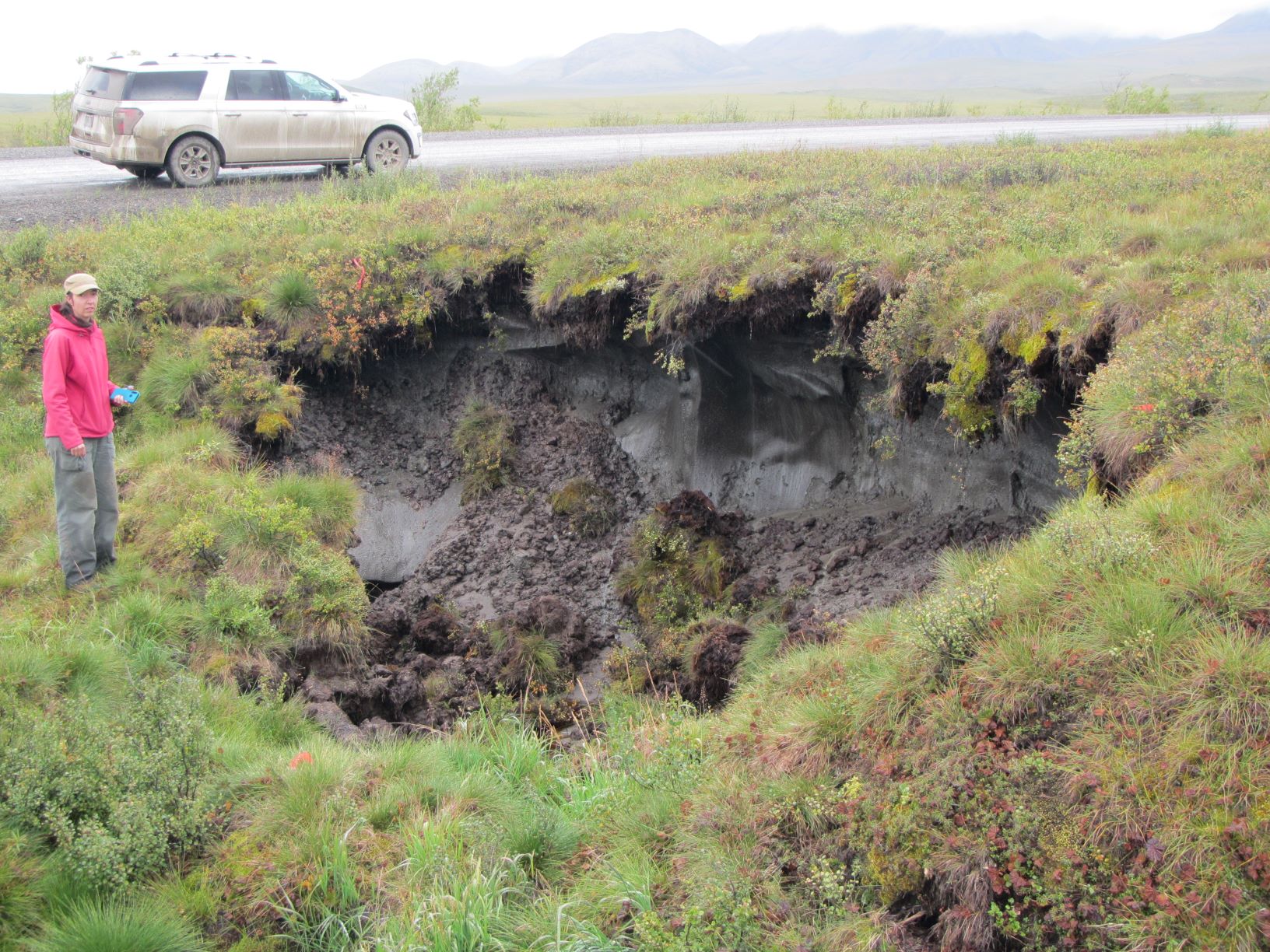 Permafrost slump along Dempster Highway