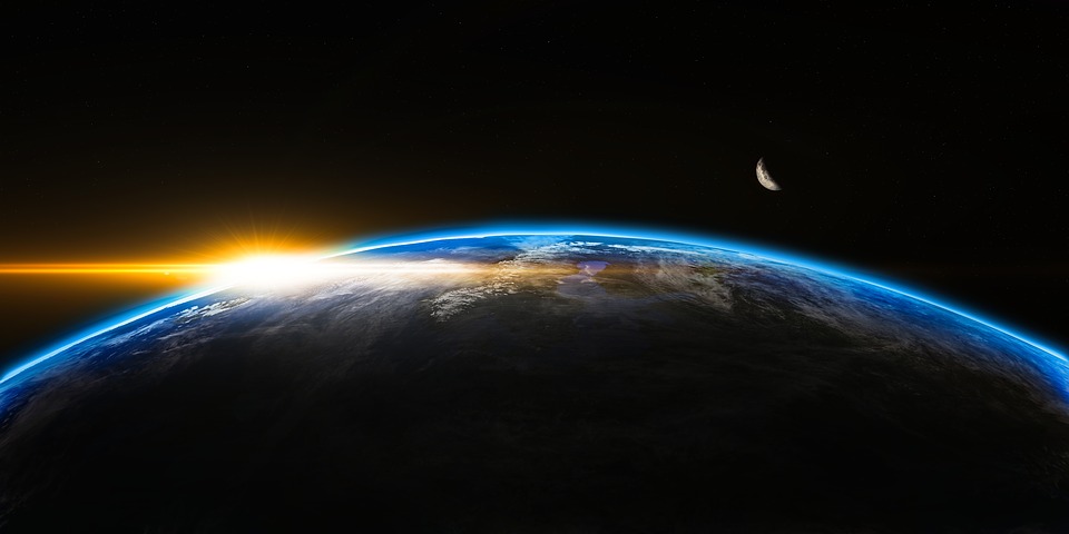 Earth sunrise outer space