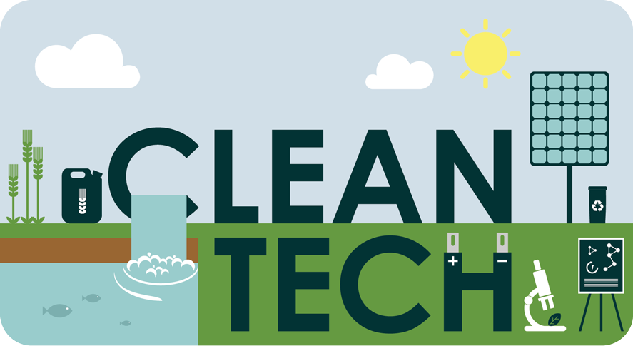 graphic with words clean tech